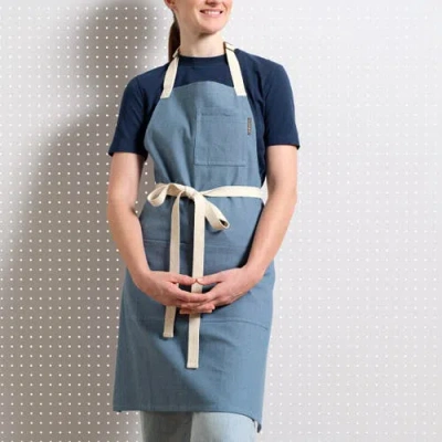 Meema Bib Apron With Pockets In Blue