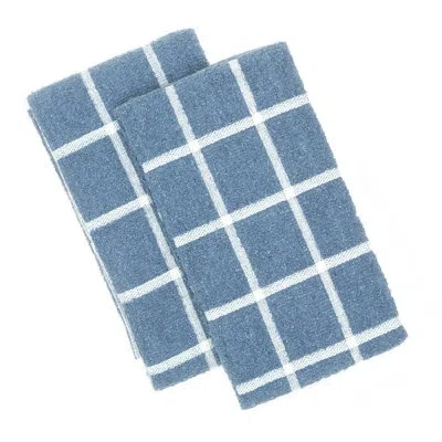 Meema Kitchen Towels Terry - Set Of 2 In Blue