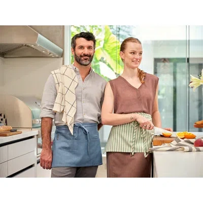 Meema Waist Apron In Heavy Twill Blue