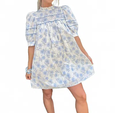 Meet Me In Santorini Azure Dress In Azure Blue