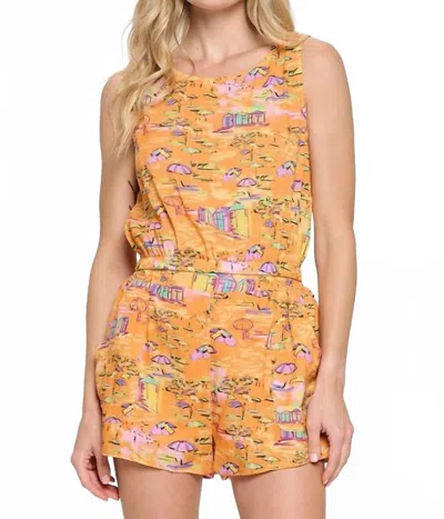 Meet Me In Santorini Beachscape Tank & Short Set In Golden Shoreline In Yellow
