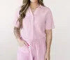 Meet Me In Santorini Burst Stripe Shirt In Berry Pink