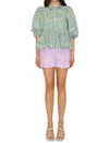 Meet Me In Santorini Citrus Garden Blouse In Multi Color In Multi