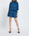 Meet Me In Santorini Days Ruffle Top In Midnight Blue In Blue