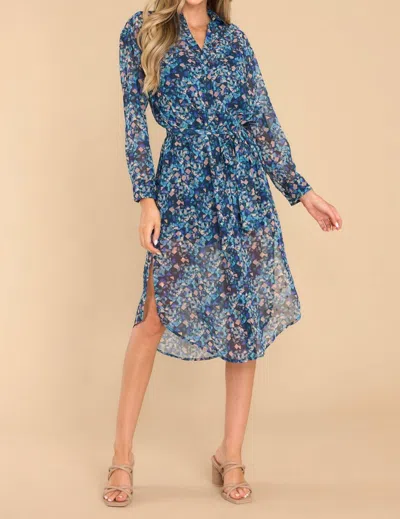 Meet Me In Santorini Devin Dress In Blue Geo In Multi