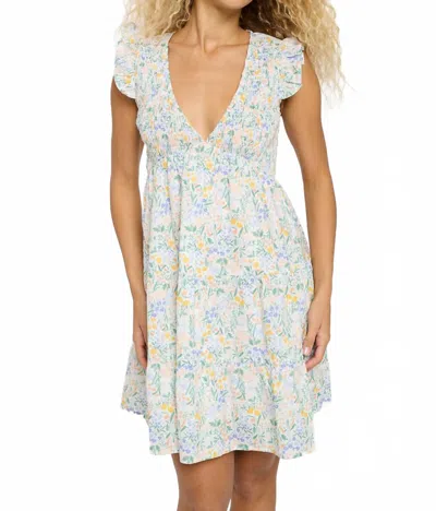 Meet Me In Santorini Flower Oasis Mini Dress In White
