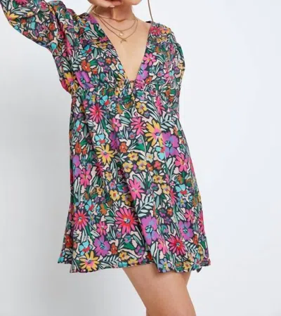 Meet Me In Santorini Leona Mini Dress In Party Floral In Multi