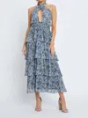 Meet Me In Santorini Lulua Maxi Dress In Blue Tempera In Multi