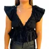 Meet Me In Santorini Make A Toast Blouse In Black In Black