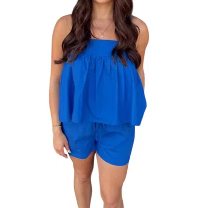 Meet Me In Santorini Santorini Short Set In Blue