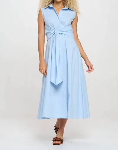 Meet Me In Santorini Skyline Serenity Shirt Dress In Light Blue