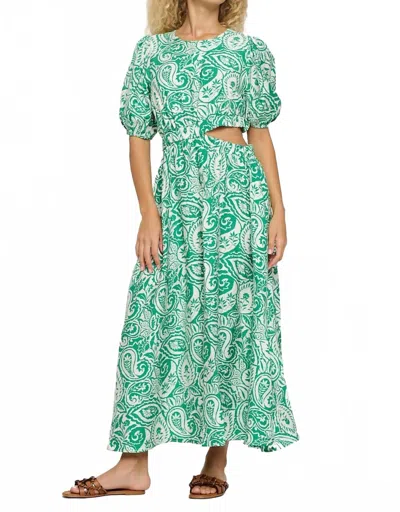 Meet Me In Santorini Verdant Cut Maxi In Green