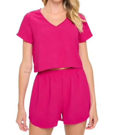 Meet Me In Santorini White Sands Set In Fuchsia In Pink