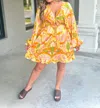 Meet Me In Santorini Xanthia Dress In Yellow In Multi