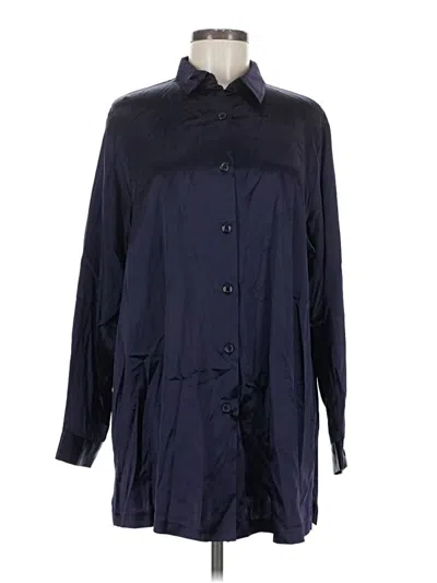 Pre-owned Meg Lauren Sport 3/4 Sleeve Blouse In Blue