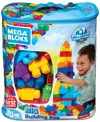 Mega Bloks 80-piece Big Building Bag Blocks For Toddlers 1-3, Blue In Assorted