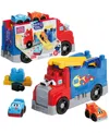 Mega Bloks First Builders Build And Race Rig Toy Blocks, 19 Pieces In Blue