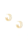 Megaā Checkered Wide Earring In 14k Yellow Gold Plated
