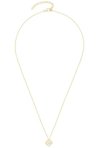 Megaā Zirconia Pendant Necklace In 14k Yellow Gold Plated