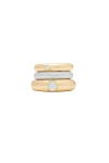 Megaā Zirconia Stacking Donut Ring In 14k Yellow Gold Plated