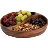 Megachef 10 Inch Acacia Wood Divided Serving Bowl In Brown