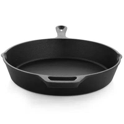 Megachef 10 Inch Round Iron Frying Pan In Black