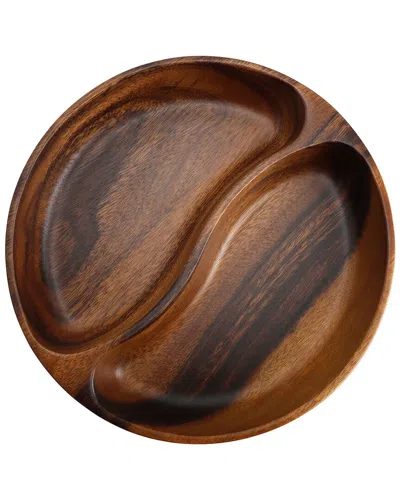 Megachef 10in Acacia Wood Divided Serving Bowl