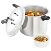 Megachef 11.5 Quart Induction And Stovetop Pressure Cooker With Steamer In Silver