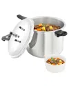 Megachef 11.5 Quart Induction And Stovetop Pressure Cooker With Steamer In Silver