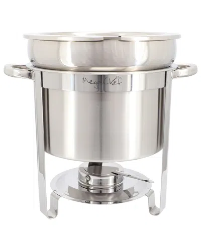 Megachef 11.6qt Round Stainless Steel Professional Soup Chafing Dish In Silver
