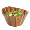 Megachef 11.75 Inch Acacia Wood Deep Salad Bowl In Brown