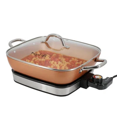 Megachef 11.81 Inch Electric Fry Pan With Copper Coating In Multi