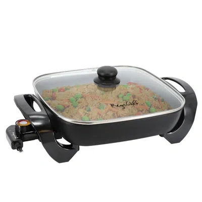 Megachef 11.81 Inch Electric Skillet With Non-stick Coating In Black In Multi