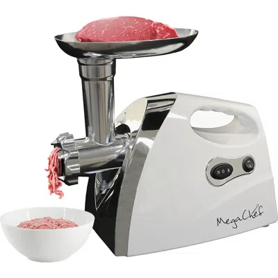 Megachef 1200 Watt Powerful Automatic Meat Grinder For Household Use In White