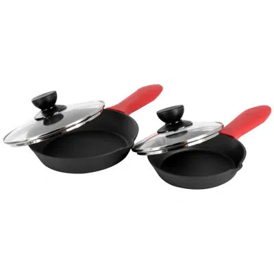 Megachef 13 - Piece Cast Iron Cookware Set In Black