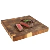 Megachef 13.75 Inch Square Thick Acacia Wood Serving And Cutting Butcher Board In Brown