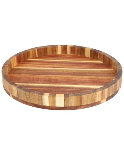Megachef 13in Acacia Wood Lazy Susan Tray In Brown