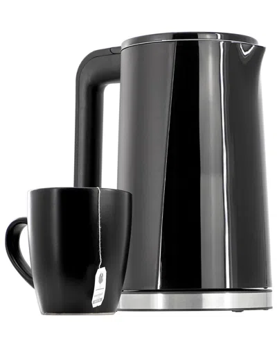 Megachef 1.7 Quart Double Wall Stainless Steel Electric Tea Kettle In Black