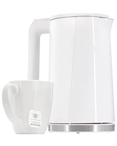 Megachef 1.7 Quart Double Wall Stainless Steel Electric Tea Kettle In White