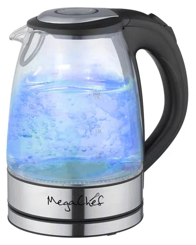 Megachef 1.7l Glass And Stainless Steel Electric Tea Kettle In Clear