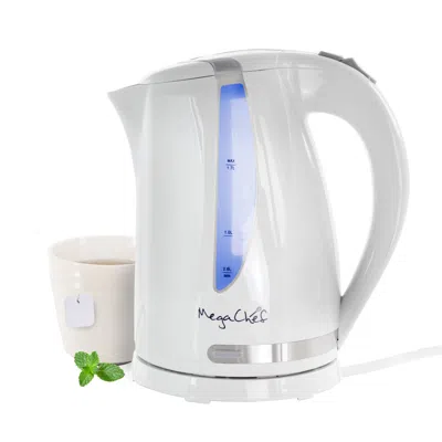 Megachef 1.7lt. Plastic Electric Tea Kettle- White