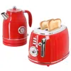 Megachef 1.8 Quart Electric Tea Kettle And 2 Slice Toaster Combo In Red In Red