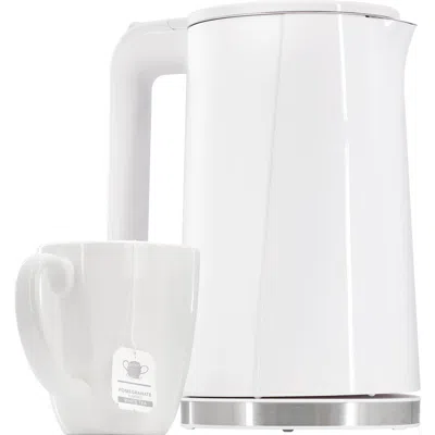 Megachef 1.8 Quart Stainless Steel Electric Tea Kettle In White
