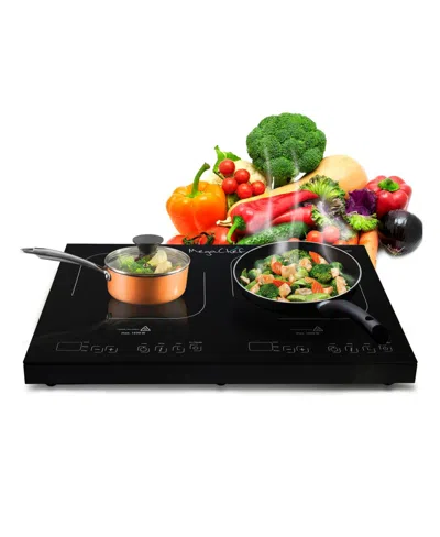 Megachef 1800 Watts Dual Induction Cooktop In Black
