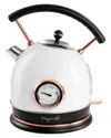 Megachef 1.8l White Half Circle Electric Tea Kettle With Th