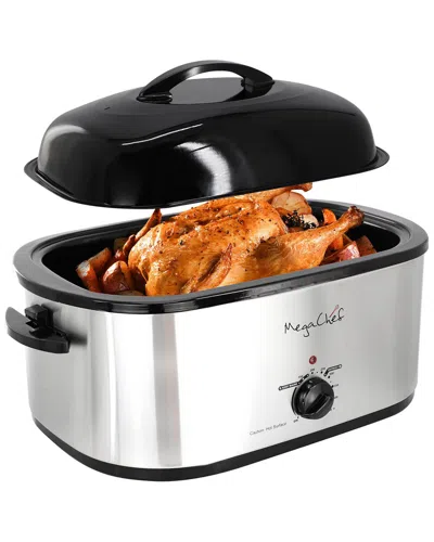 Megachef 22qt Electric Roaster Oven With High Dome Self-bas