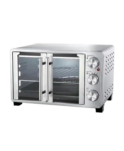MEGACHEF 25 QUART FRENCH DOOR MULTI-FUNCTION ELECTRIC TOASTER OVEN WITH ROTISSERIE SET