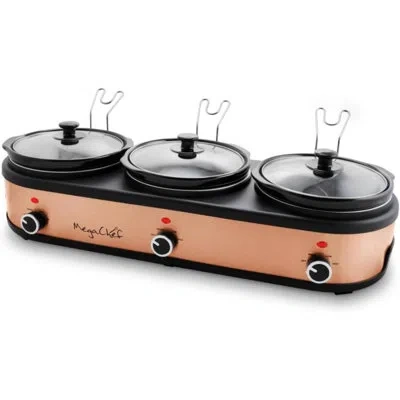 Megachef 2.5 Qt. Slow Cooker In Black;light Orange