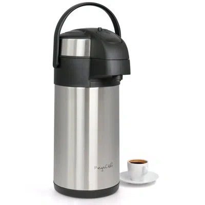 Megachef 3 Liter Stainless Steel Vacuum Body Pump Cap Air Pot In Silver