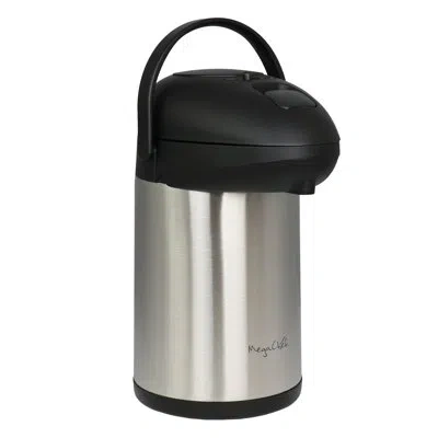 Megachef 3 Liter Stainless Steel Vacuum Body Pump Cap Air Pot In Silver